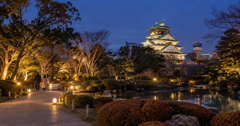 오사카성 일루미나주 2026|니시노마루 정원 티켓·입구·교통 완벽 가이드 Osaka Castle Illuminage 1200x630 1 768x403